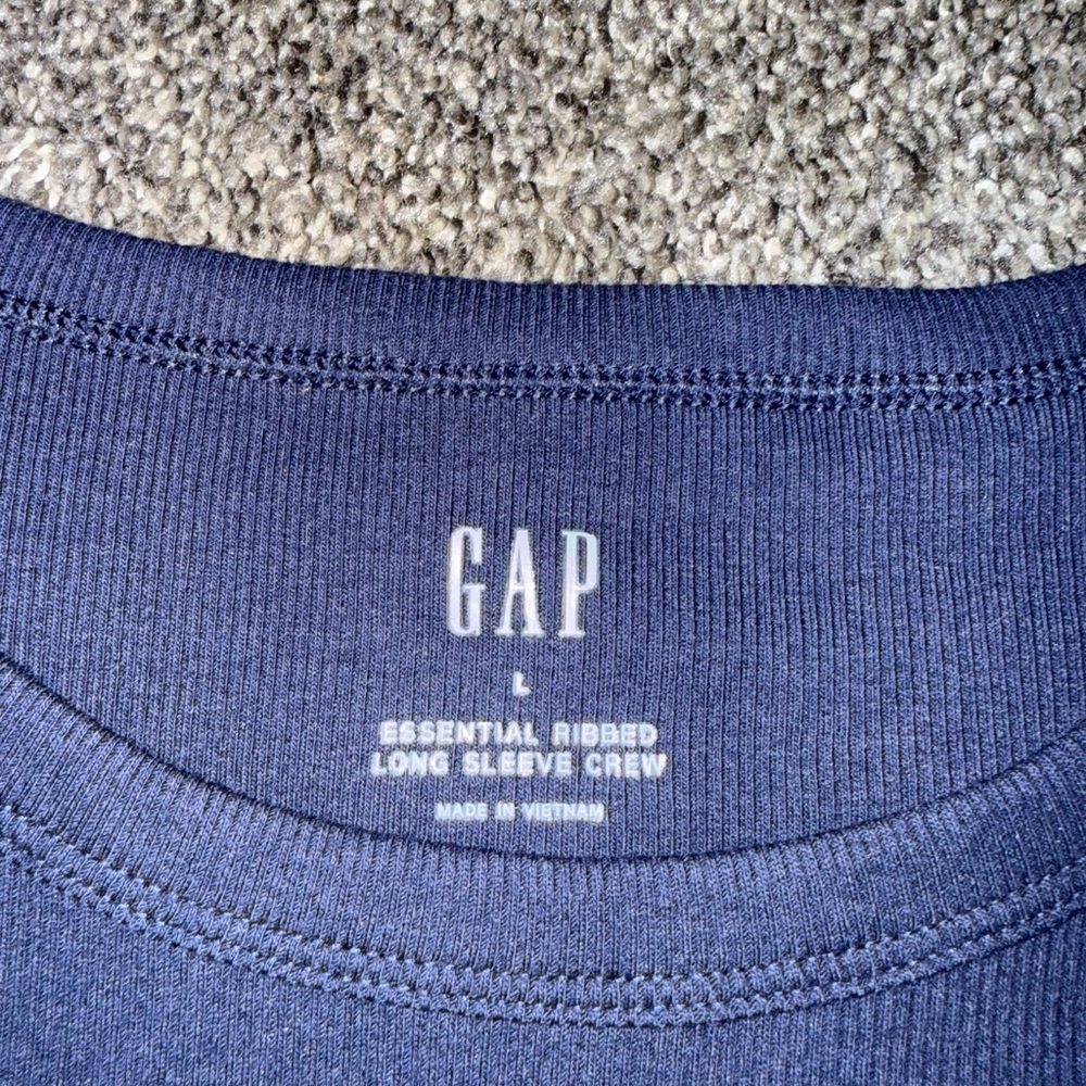GAP Men's Ribbed Crewneck Sweater - Navy Blue